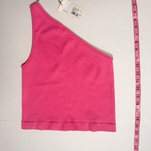 a new day One-Shoulder Ribbed Tank Top - Pink